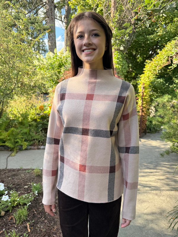 Highland Plaid Mock Neck Sweater