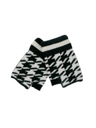 Knit Houndstooth Fingerless Gloves