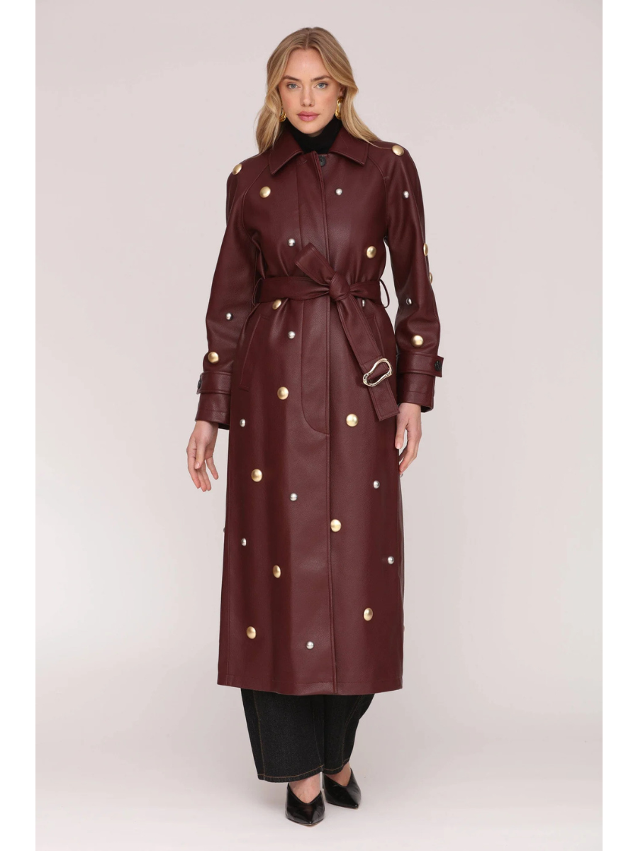Studded Faux-Ever Leather Trench Coat – Grace & Joy Clothing Co.