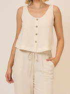 Sands of Summer Linen Button Tank
