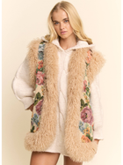 Garden Muse Jacquard Faux Fur Vest