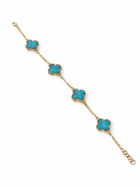 Turquoise Clover Charm Bracelet