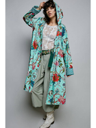 Turquoise Garden Reversible Cotton Robe
