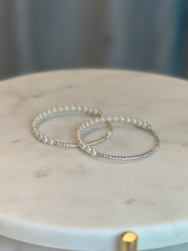 Half Pearl Halo Bracelet