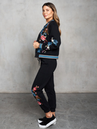 Midnight Bloom Embroidered Bomber Jacket