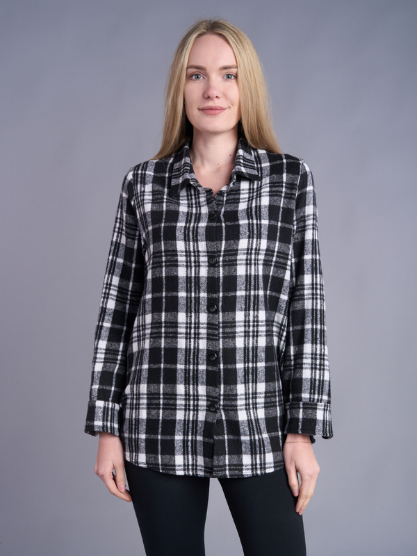 Classic Plaid Flannel Button-Up Shirt