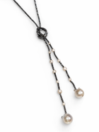 Long Hematite Lariat Necklace