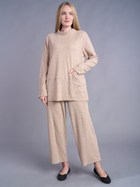 Solid Knit Mock Neck Top w/Pockets