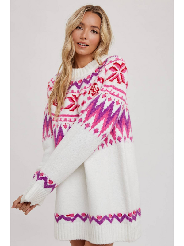 Snowflake Kiss Sweater Dress