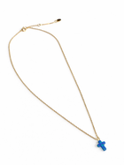 Blue Opal like Cross Necklace