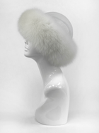Fox Fur Hat w/Leather Top