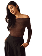 Off Shoulder Metallic Sweater