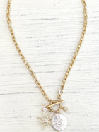 Fresh Water Pearl Star Gold Necklace