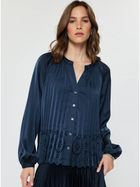 Midnight Eyelet Pleated Blouse