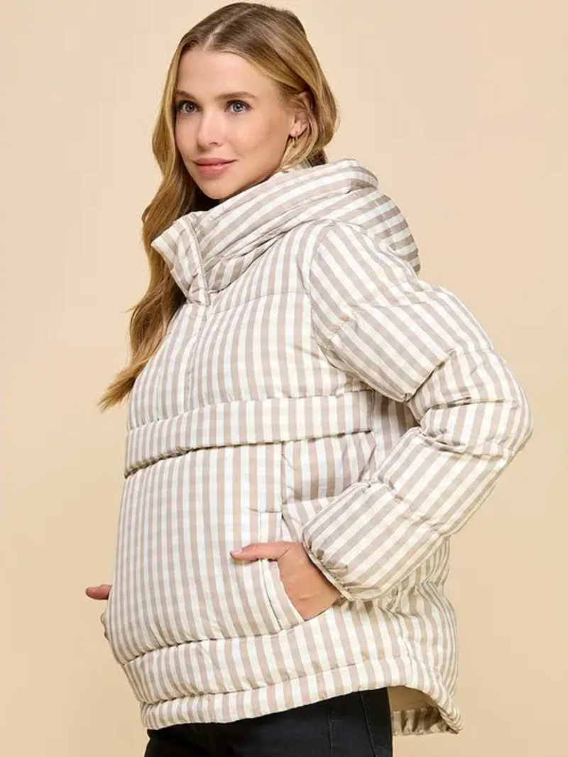 Gingham Pull Over Puffer Jacket