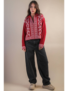 Festive Nordic Cardigan Red