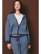 Coastal Comfort Striped Knit Hoodie