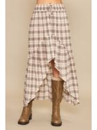Willow Creek Plaid Ruffle Maxi Skirt