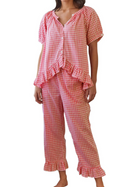 Gingham Plaid Pajama Set