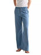 Seaside Chambray Wide-Leg Pants