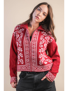 Festive Nordic Cardigan Red