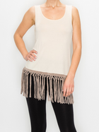 Tank Top with Fringe Trim