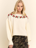 Holly Wreath Balloon Sleeve Sweater