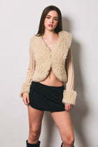 Aspen Teddy Trim Knit Cardigan