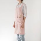 Misty Rose Linen Crossback Apron