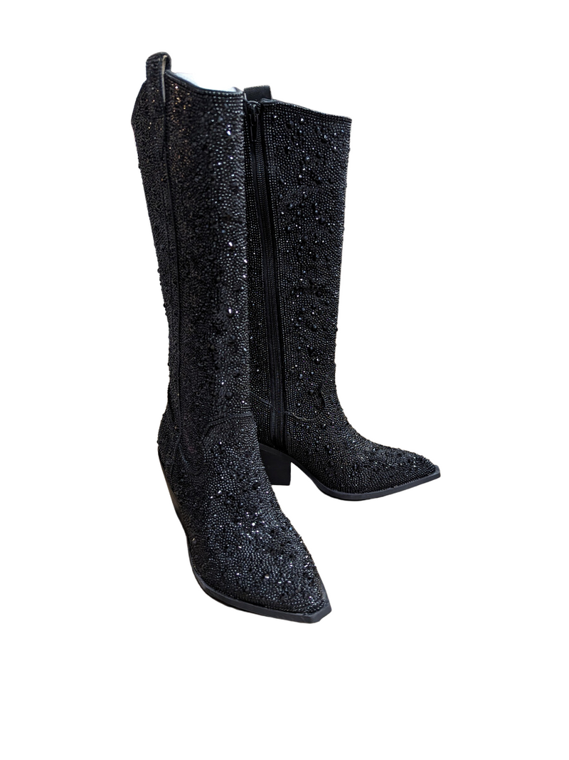 Glitzy Rhinestone Tall Boots