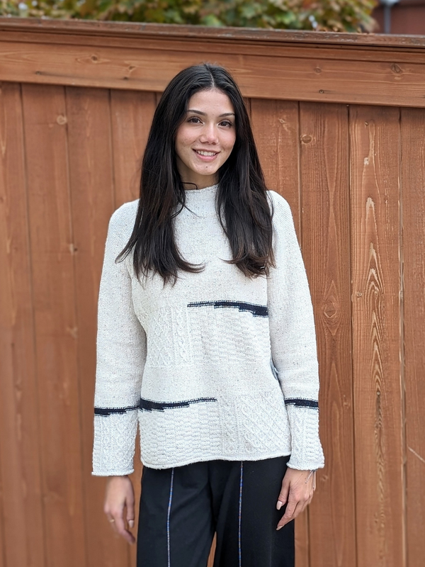 Mixed Cable Mock Neck Sweater