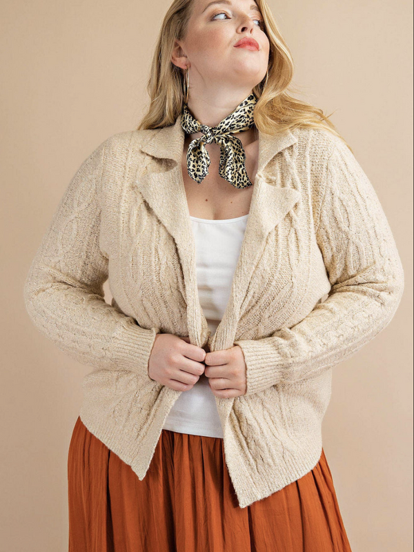 Cable Knit Short Sweater Cardigan