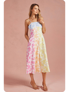 Rainbow Garden Floral Midi Dress