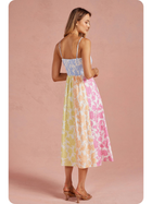 Rainbow Garden Floral Midi Dress