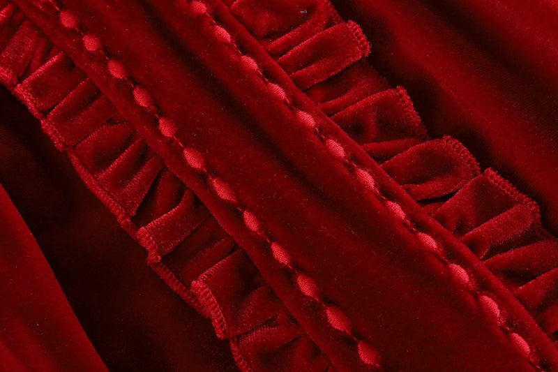 Child's Red Velour Ruffle Dress