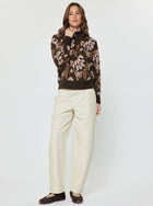 Autumn Bloom Quarter Zip Knit Sweater