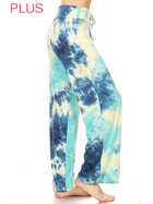 Plus Size Buttery Soft Blue Multi  PJ Pants w/ Drawstring