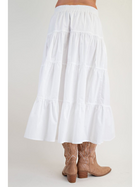 Poplin Tiered Midi Skirt