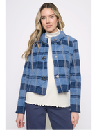 Blue Haven Fuzzy Plaid Jacket