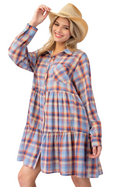 Long Sleeve Button Up Short Dress