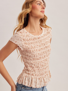 Blush Garden Smocked Peplum Top