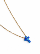 Blue Opal like Cross Necklace