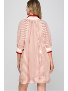 Cherry Stripe Sporty Shift Dress
