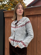 Fair Isle Scarlet Grey Cardigan
