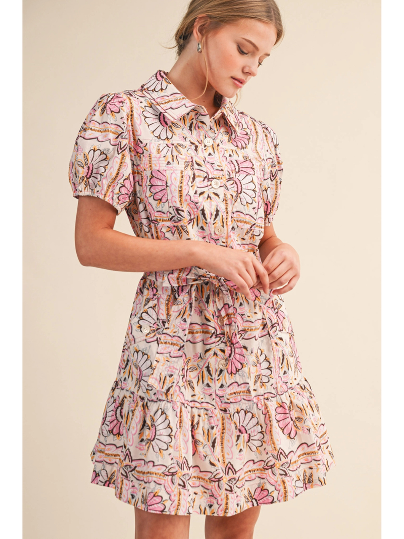 slim fit dress slacks Noam Poplin Shirt Dress in Misty Rose main image 0