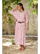 Blush Paisley Peasant Top & Midi Skirt Set