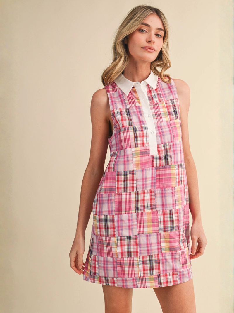 pink patchwork dress Cuteness Overload Floral Mini Dress- while adjustable tie straps enable customization for optimal comfort and style Pink Floral Patchwork Maxi Dress