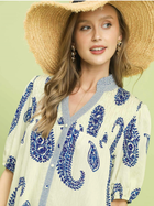 Blue Paisley Breeze Midi Dress