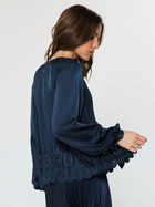 Midnight Eyelet Pleated Blouse