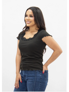 Black Square Neck Top